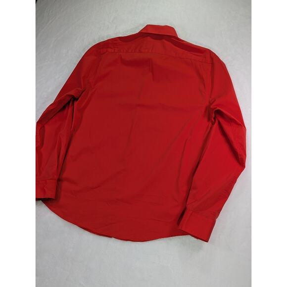 Nicole Miller NY Large 16-16 1/5 34/35 Stretch Red Dress Shirt w/Pearl Buttons - Picture 13 of 13